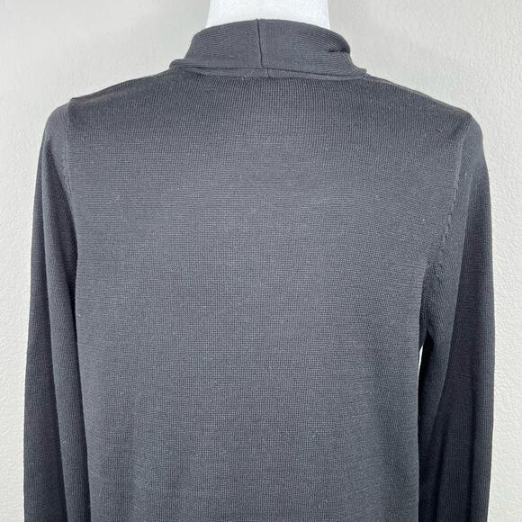 Ella Moss Karla Open Front Cozy Black Long Knit Cardigan Sweater Oversized Small - Picture 12 of 14